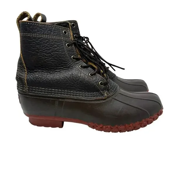 L.L. Bean Men’s 6” Bean Boots Brown Leather Duck Boots Made in Maine Size 10 M